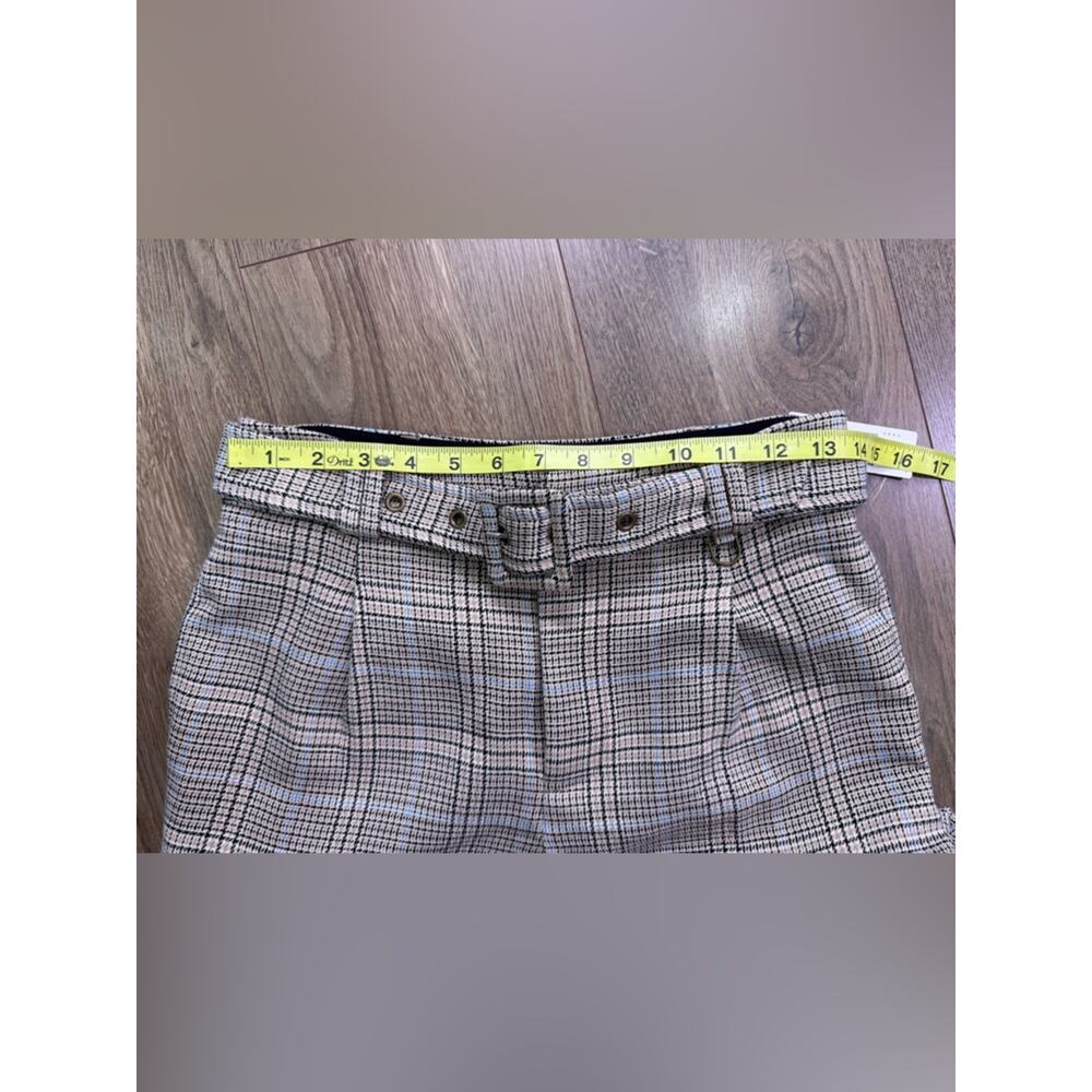 NWT Maeve By Anthropologie Boot Tuck Knit Trousers Plaid Brown Motif Size 4 - Picture 12 of 14